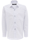 Moustache White Ticket Print Dress Shirt In Weiss