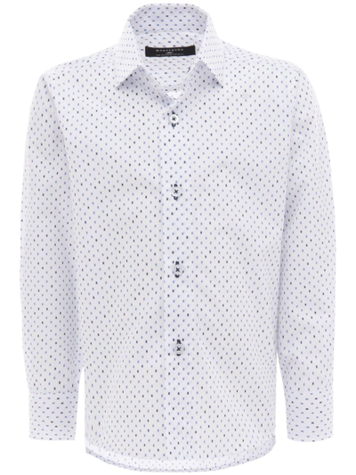 Moustache Ticket-print Dress Shirt In Weiss