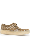 CLARKS ORIGINALS BANDANA-PRINT SUEDE DERBY SHOES