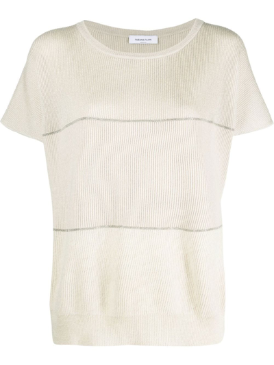 Fabiana Filippi Colour-block Knitted Top In Nude