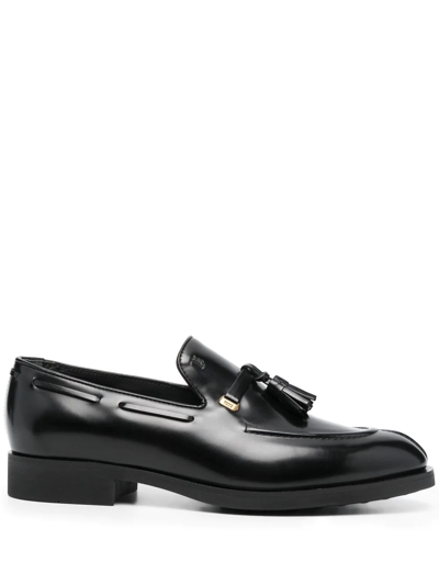 Tod's Leather Tassel Loafers In Black