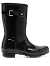 Hunter Logo-patch Detail Boots In Schwarz