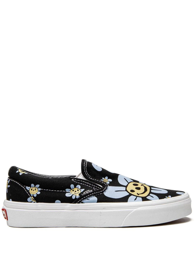 Vans Classic Slip-on Floral Sneakers In Black