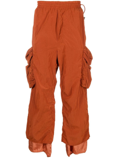 Sunnei Grid-pattern Cargo Pants In Red