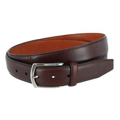 Trafalgar Big & Tall Antonio 35mm Pebble Leather Belt In Brown