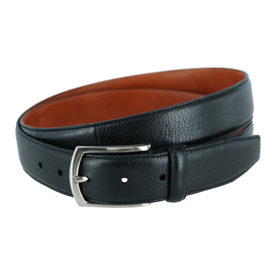 Trafalgar Big & Tall Antonio 35mm Pebble Leather Belt In Black