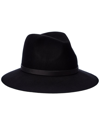 Bruno Magli Leather-trim Wool Felt Fedora In Black