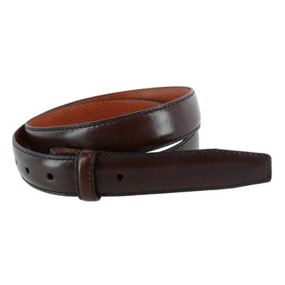 Trafalgar Pebble Grain Leather 30mm Harness Belt Strap In Brown