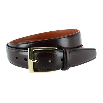 Trafalgar Classic 30mm Cortina Leather Belt In Dark Brown