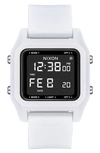 Nixon Staple Digital Rubber Strap Watch In White