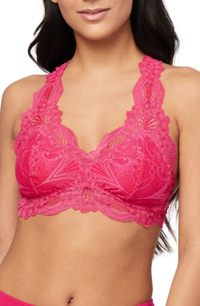 Fleur't Belle Époque Lace T-back Bralette In Bright Rose