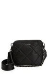 Mz Wallace Bowery Quilted Nylon Crossbody Bag In Black