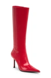 Jeffrey Campbell Darlings Pointed Toe Knee High Boot In Red