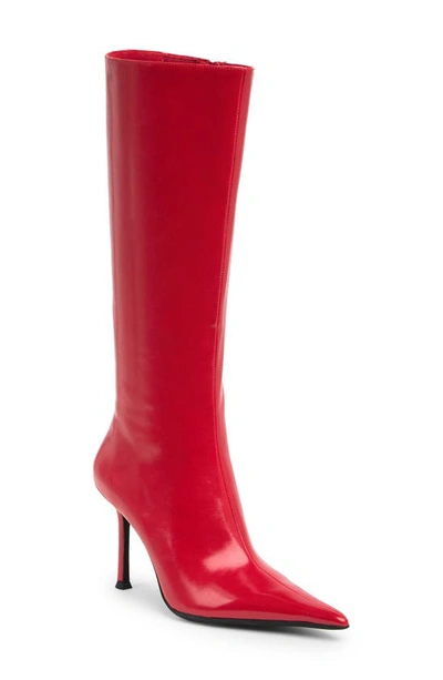 Jeffrey Campbell Darlings Pointed Toe Knee High Boot In Red