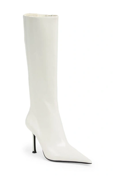 Jeffrey Campbell Darlings Pointed Toe Knee High Boot In Ice