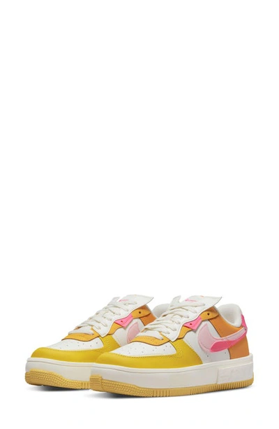 Nike Air Force 1 Fontanka Sneakers In White And Hyper Pink Solar Mix In Summit White/solar Flare/medium Soft Pink/hyper Pink