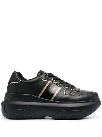 Liu •jo June Platform Lace-up Trainers In Schwarz