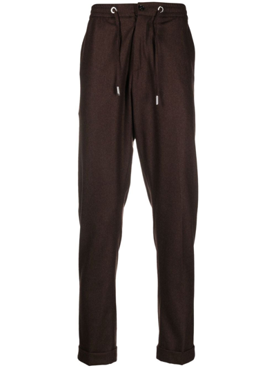 Billionaire Flannel Jogging Trousers In Brown