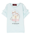 Aigner Cat-print T-shirt In Blue