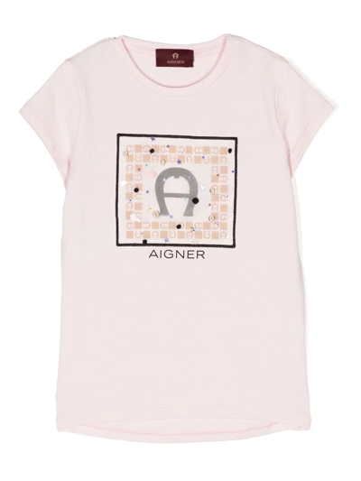 Aigner Logo-print T-shirt In Pink