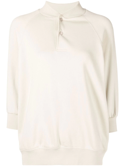 Essentials Press-stud Placket Sweatshirt In Grau