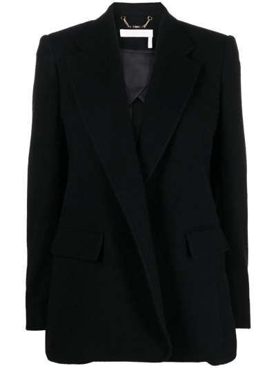 Chloé Open Front Tailored Blazer In Black