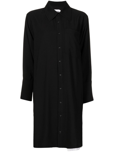 Izzue Button-up Shirt Mini Dress In Schwarz
