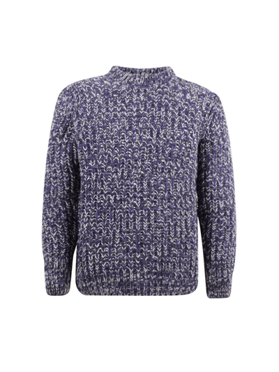 Zanone Mouline Crewneck Sweater In Blu