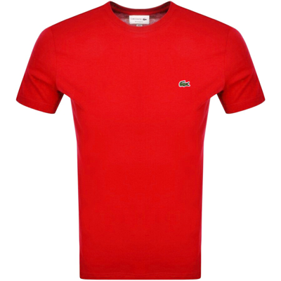 Lacoste Crew Neck Pima Cotton Jersey T Shirt In Red