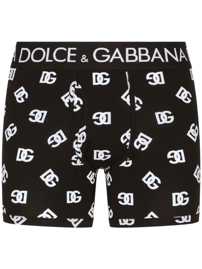 Dolce & Gabbana Dg Logo-print Boxer Briefs In Black