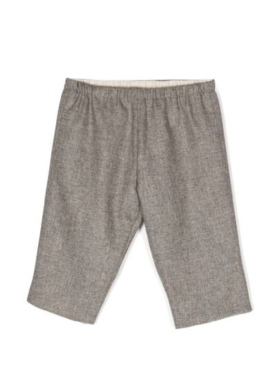 Bonpoint Babies' Elasticated-waistband Detail Trousers In Grey