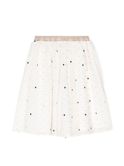 Aigner Kids' Polka-dot Print Skirt In Neutrals