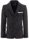 Moustache Smoky Gray Peak Lapel Blazer In Grey