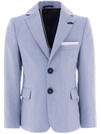 Moustache Kids' Twill Tailored Blazer In Blue