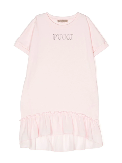Pucci Junior Kids' Gem-logo T-shirt Dress In Pink