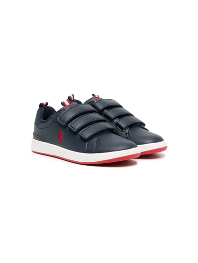 Polo Ralph Lauren Kids' Touch-strap Trainers In Blue