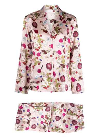 La Perla Floral-print Silk Pyjamas In Pink