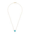 JENNIFER MEYER YELLOW GOLD AND TURQUOISE MINI HEART NECKLACE