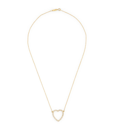 Jennifer Meyer Yellow Gold And Diamond Open Heart Necklace
