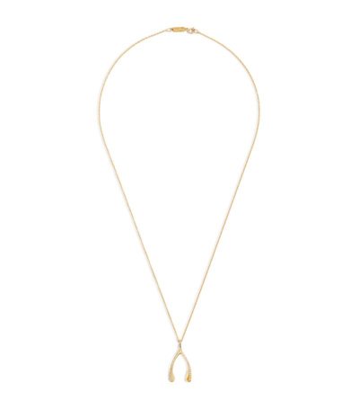 Jennifer Meyer Yellow Gold And Diamond Wishbone Necklace