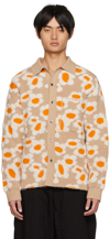 Jacquemus Beige Le Papier 'la Chemise Neve Fleurs' Cardigan In Brown Flowers 70s