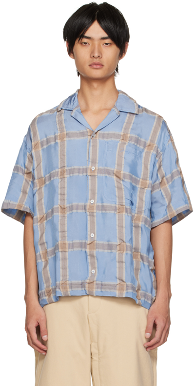 Jacquemus La Chemise Jean Plaid-pattern Boxy-fit Woven Shirt In Blue