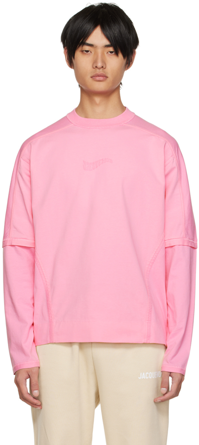 Jacquemus Pink Le Papier 'le T-shirt Crema' Long Sleeve T-shirt In
