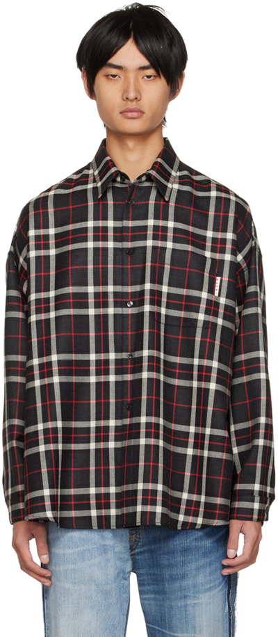 Marni Tartan Button-down Shirt In Grau