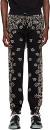 AMIRI BLACK BANDANA BLEACH SWEATPANTS