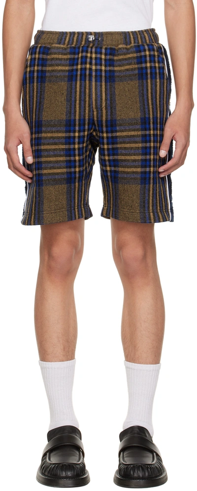 Ahluwalia Troy Plaid Shorts In Blue