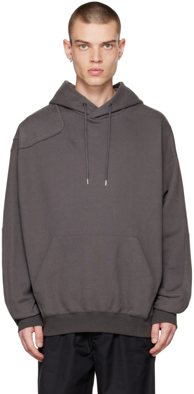 Meanswhile Gray Pad Hoodie In Grey