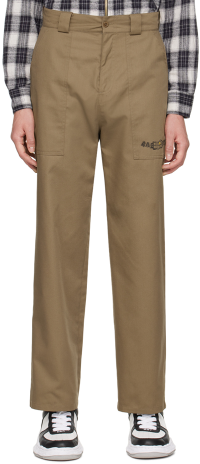 Rassvet Khaki Printed Trousers In Black