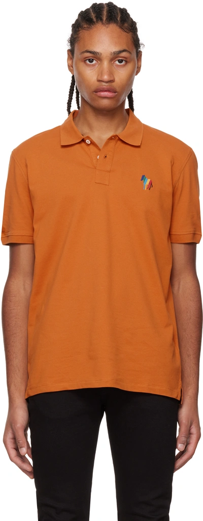 Ps By Paul Smith Orange Regular Fit Polo In 18 Oranges
