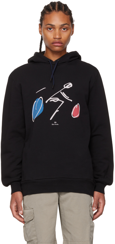 Ps By Paul Smith Graphic-print Pullover Hoodie In Black
